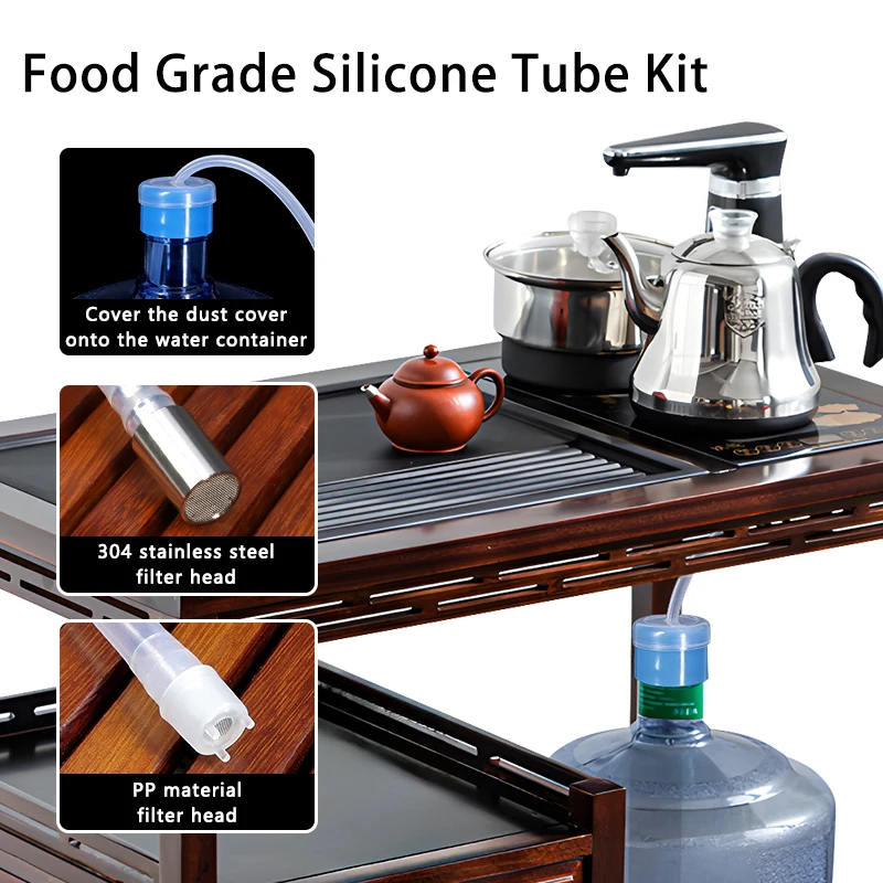 

Food Grade Silicone Tube Water Dispenser Kit 6mmx9mm Soft Pipe+Filter Automatic Suction Hose Universal Inlet Pipe Accessories