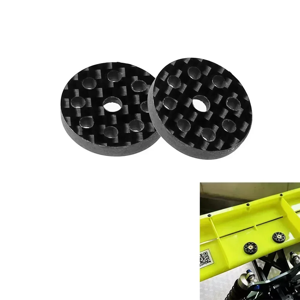 2pcs Carbon Fiber Tail Wing M3 Screw Washer for 1/8 1/10 RC Off Road Buggy Truck Racing Car Upgrade Parts Accessories