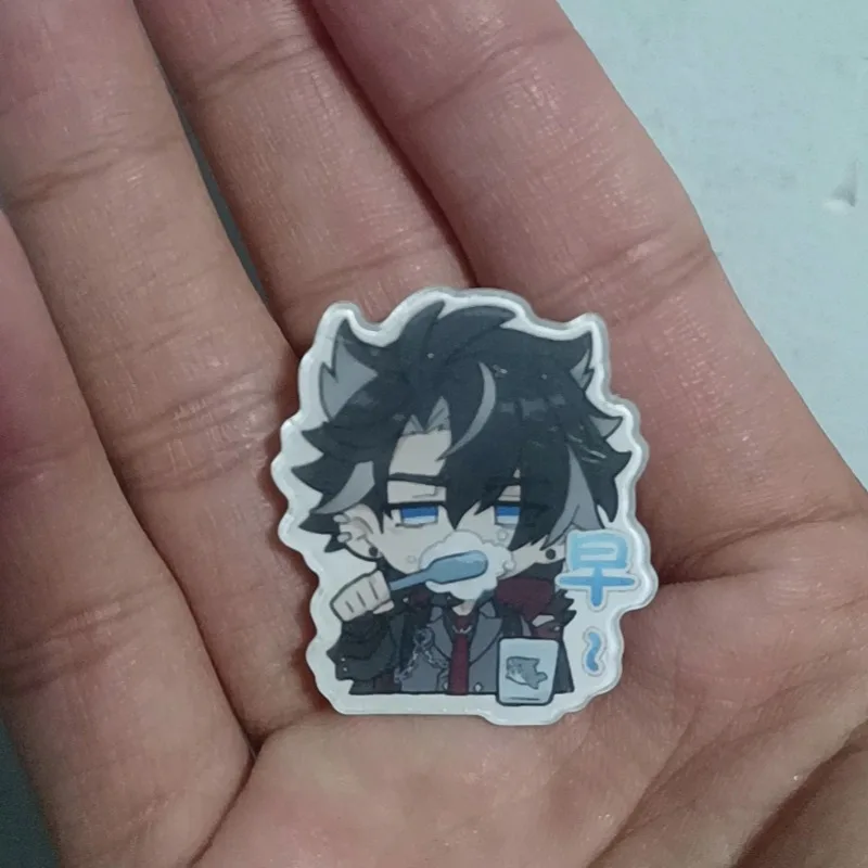 Genshin Impact 3 Style Wriothesley étudiant Style acrylique broche Cosplay Badge bijoux accessoires pour vêtements sac à dos cadeau