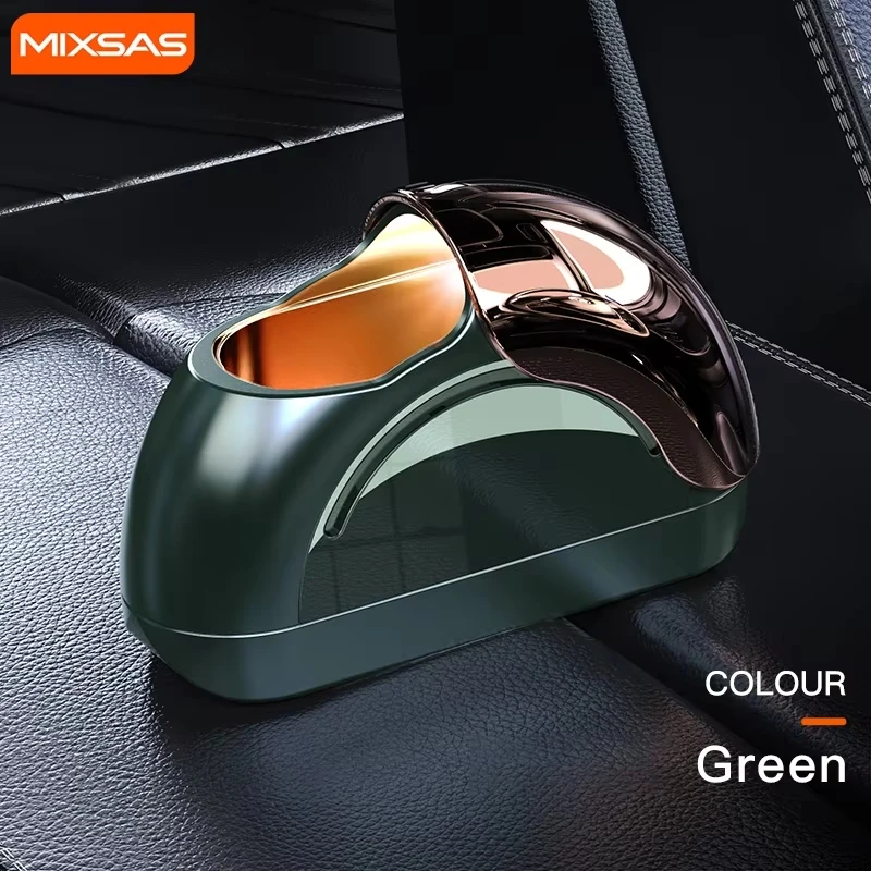 

MIXSAS 667 Car Windproof Ashtray Smoke Cup Not Drop Unique Side Slide Cigarette Ash Holds Box with LED Auto Interior Accessroie