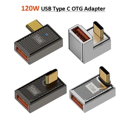 USB Type-C otgアダプター,オス-メス,データ同期コネクター,急速充電,コンバーター,MacBook, Samsung, Xiaomi, 120W