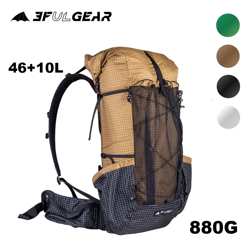 Imagem -02 - Mochila Ultraleve Uhmwpe para Homens e Mulheres Mochila de Acampamento ao ar Livre Bolsa de Escalada Caminhadas e Viagens 3f ul Gear 46 Plus 10l