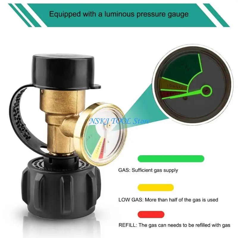 L8RC 2Pcs Propane Tanks Gauge Level Brass Leak Detector Gas Level