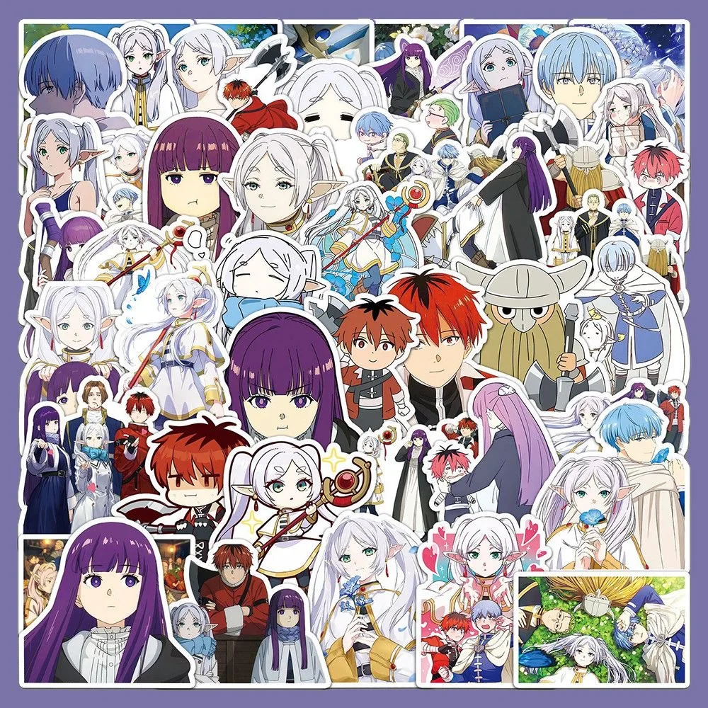

50pcs/set Frieren Beyond Journeys End Anime Stickers Himmel Frieren Sticker Waterproof Fern Stark Eisen Heiter Cartoon Decals
