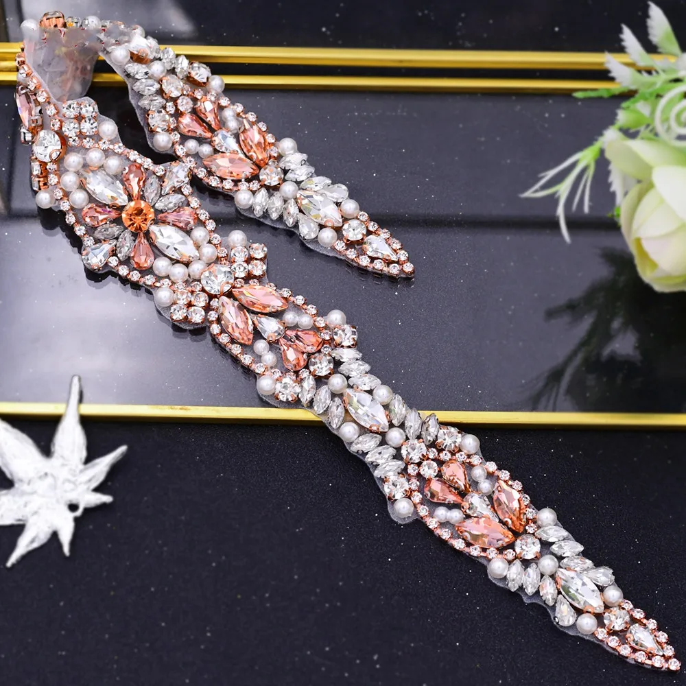 Shinny Sieraden Riem Rose Goud Slanke Riem Strass Riemen Voor Vrouwen Bruiloft Riem Trouwjurk Diamant Bruids Riem Tailleband Sash