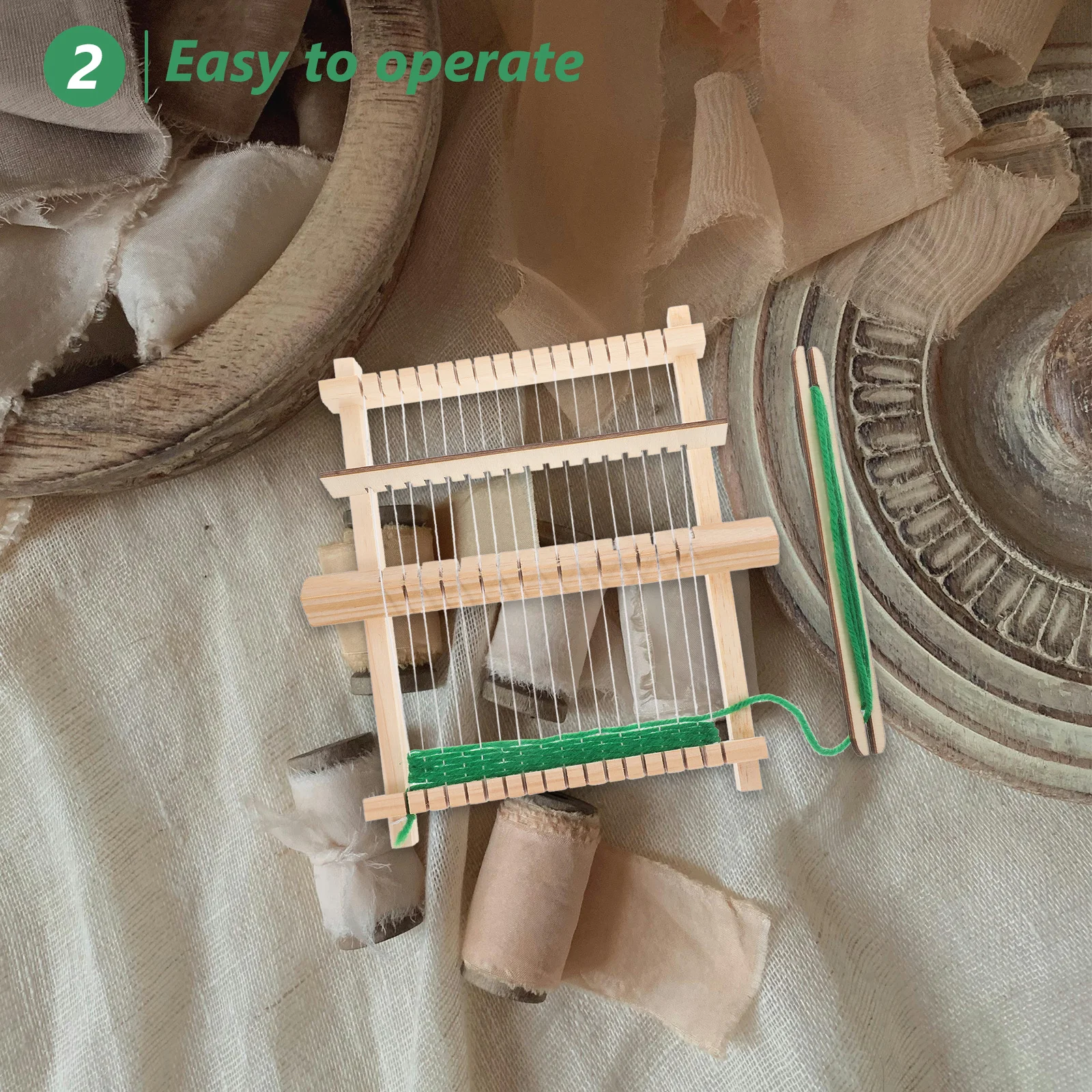

1Set Portable Knitting Loom Small DIY Wooden Frame Weaving Machine for Yarn Handcraft Creative Weaving Tool for Handmade