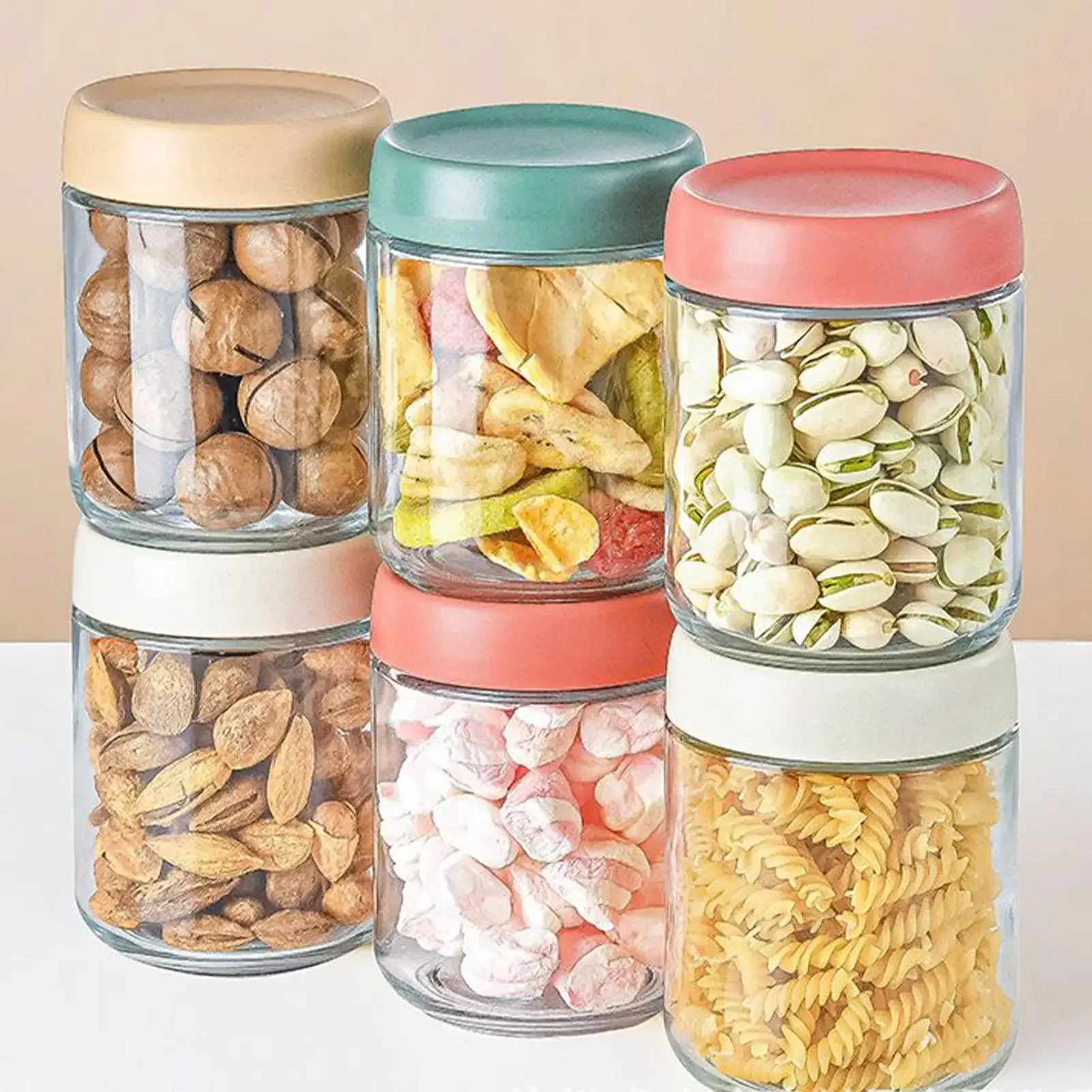 Overnight Oats Jars Airtight Glass Cup With Lids 4 Pieces Wide Mouth Oats Storage Jars For Fruit Veggies Sauce Snack Chia
