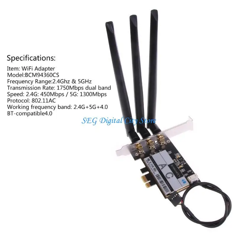 

U75B BCM94360 WIFI Adapter Card 2.4 Bluetooth-compatible Wireless-AC 1750M