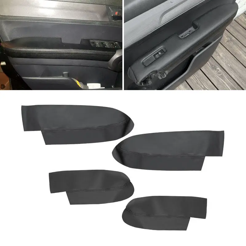 

4PCS For Honda CRV 2007 2008 2009 2010 2011 Black Microfiber Leather Cover Car Interior Door Panel Armrest Protective Trim