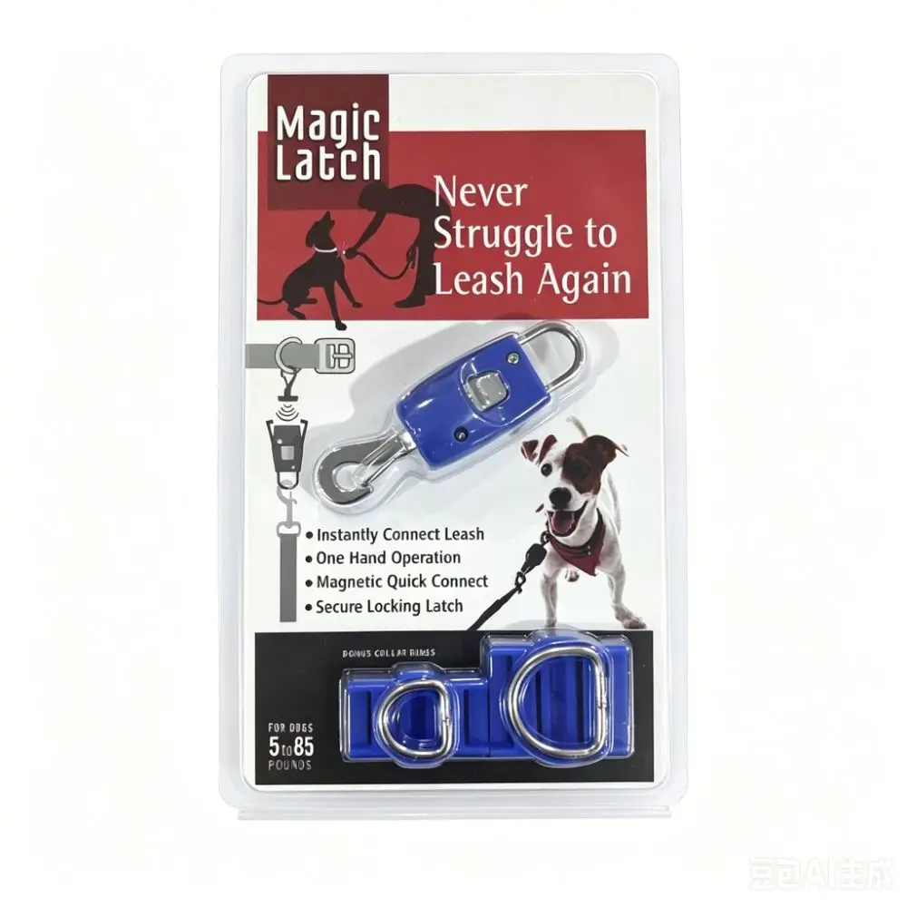 Auto Lock Dog Snap Buckle Bright Blue Sturdy Clasp Pet Quick Connect Buckle Quick Release One Click Attach
