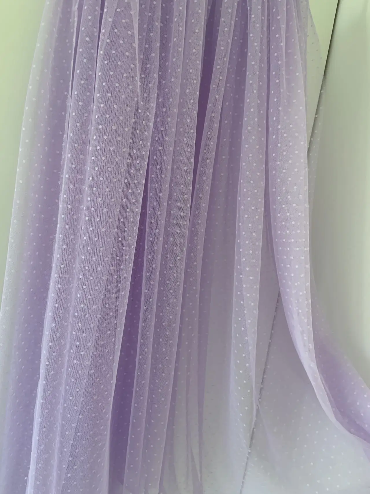 5 Yards Purple Tulle Lace Fabric  with Polka Dot Mesh for Curtain,DIY Clothing,Tutu Dress Decor,Wedding Accessories,Couture