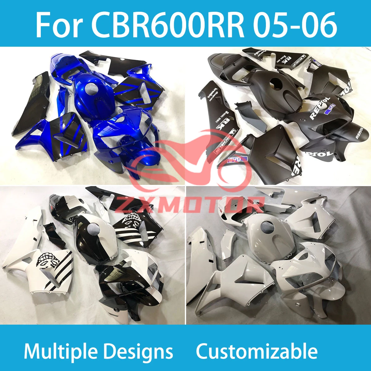 

Обтекатели гоночного мотоцикла CBR 600RR 05 06, ремонтный индивидуальный комплект обтекателя для Honda CBR 600 RR 2005 2006