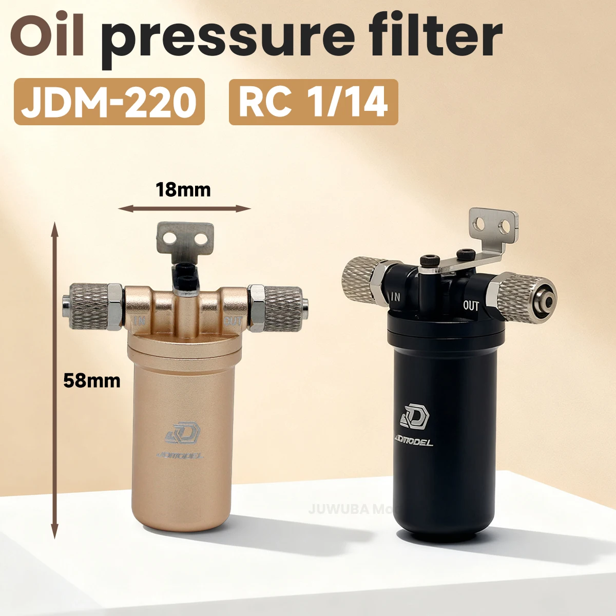 

Hydraulic Oil Pressure Filter JDM-106N For 1/14 Tamiya RC Truck Excavator Bulldozer Loader Engineering Toys Model Parts JDMODEL