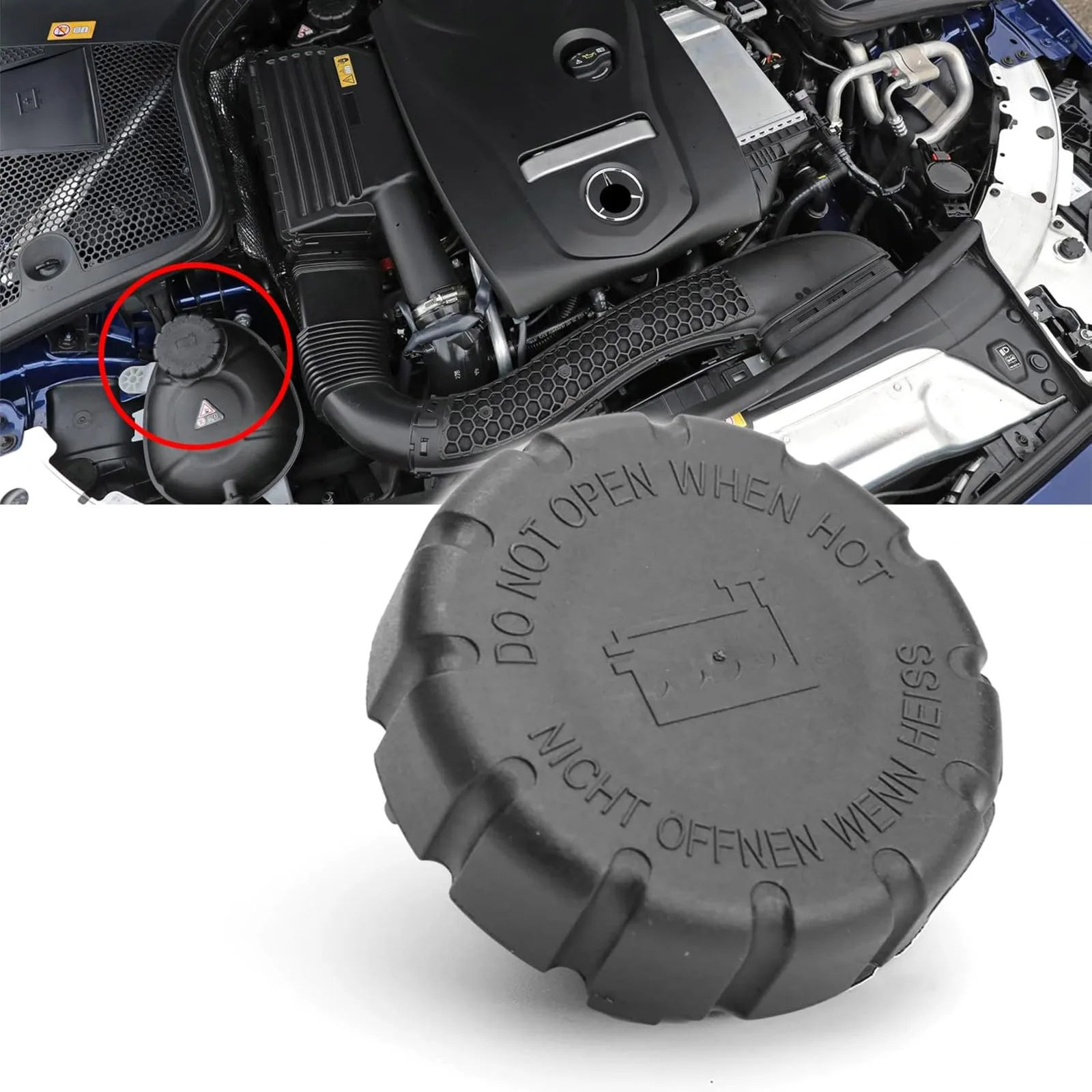 1PCS Radiator Coolant Expansion Tank Cap, Direct Replacement OE#2105010215/2105010315 for Mercedes-Benz C/E/S/CLK/GLK/ML 2001-16