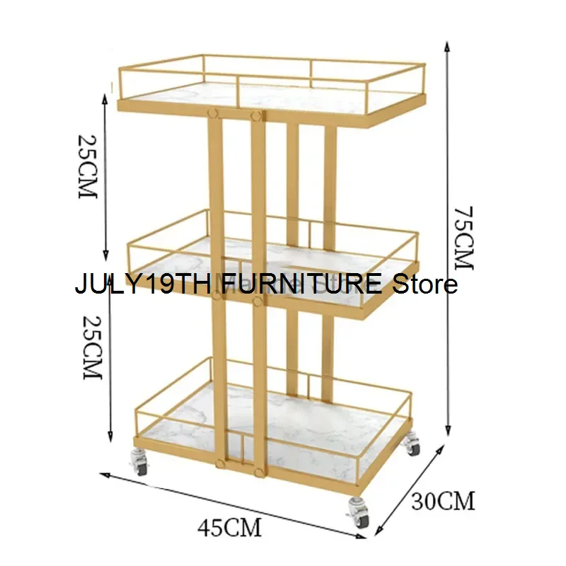 عربات حديدية بسيطة حديثة لصالونات التجميل ، عربة أدوات متعددة الطبقات ، عربة تخزين منزلية ، أثاث فاخر خفيف ، رف متنقل