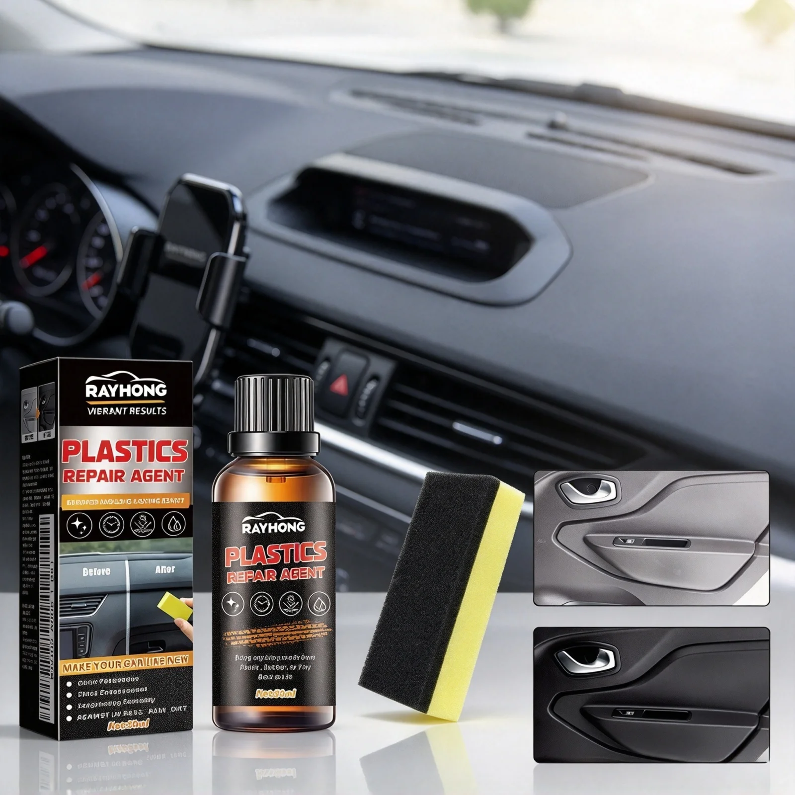Plastic Refinishing Agent Car Leather Seat Cleaner Stain Remover Renovator Polish Interior Restoration Maintenance Protector