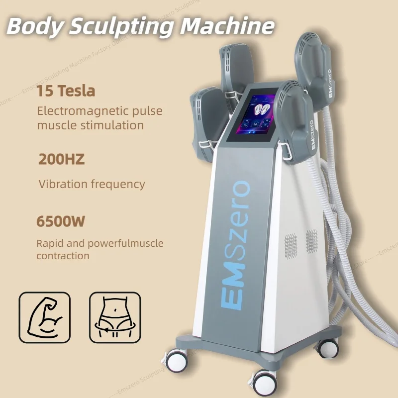 Máquina EMSzero Neo 15Tesla 6500W EMS para Esculpir el Cuerpo con Radiofrecuencia, Adelgazamiento Corporal, Quema de Grasa, Entrenamiento Muscular, Uso Doméstico y en Salón