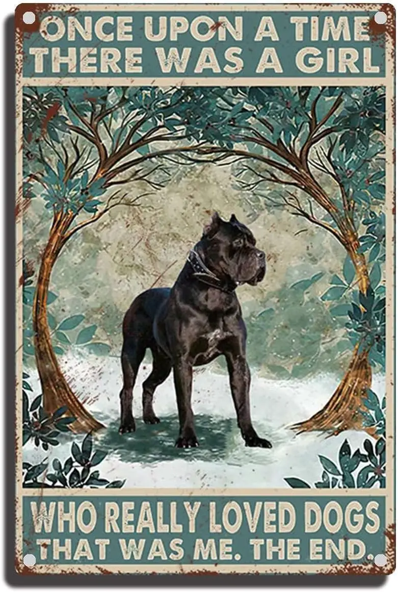 

Оловянные знаки Brindle Boxer однажды была девушка, которая действительно любила собак, это был плакат, металлические жестяные знаки