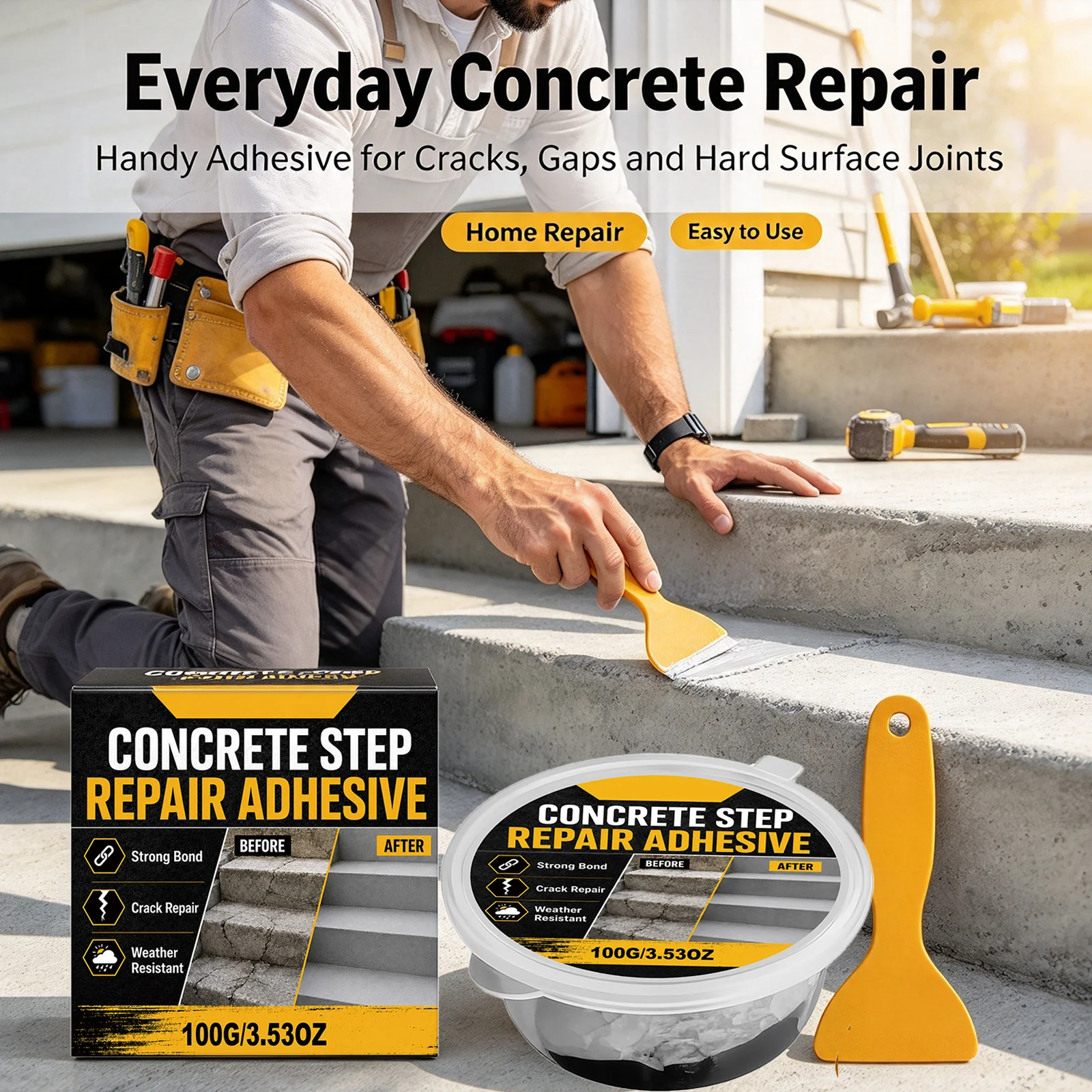 Concrete Step Repair Adhesive Repair Crack Waterproof Strong Bond Concrete Cracks Filler Multipurpose Anti-Leak Liquid Coating