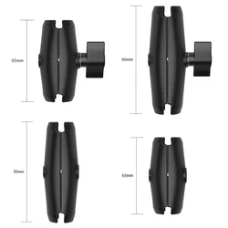 Brazo antirrobo de doble toma para base de bola de 1 pulgada, 65mm, 95mm, corto, largo, para cámara Go pro, soporte de teléfono para bicicleta y motocicleta