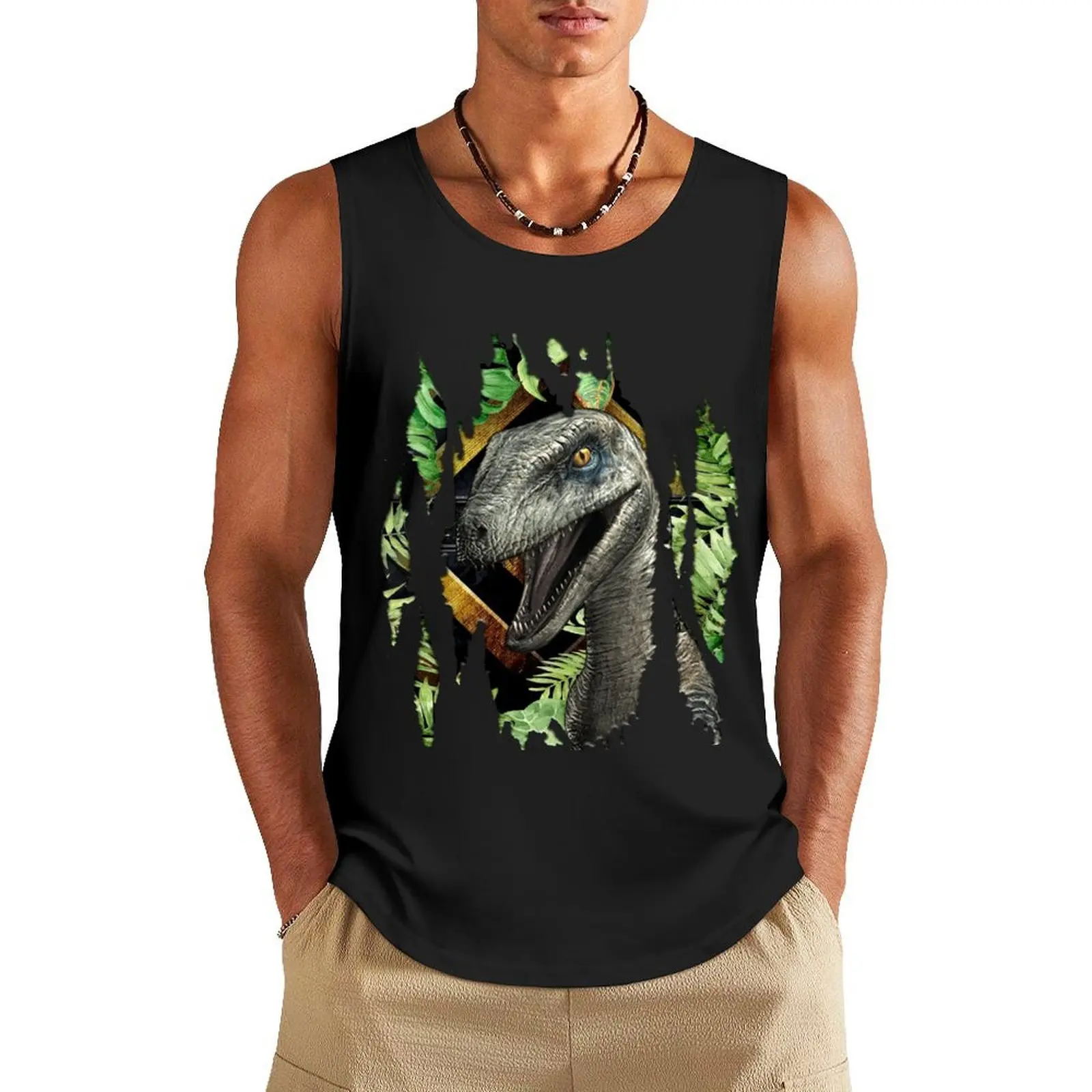 

T-Rex Tank Top gym shirt men sleeveless shirts male top muscular man