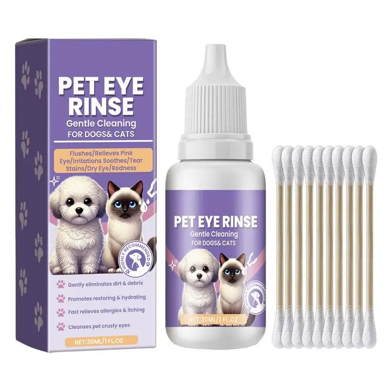

Cat & Dog Eye Wash Drops Dog Tear Stain Cleaner Gentle Pet Eye Wash Drops Dog And Cat Eye Rinse 30ml For Dogs Cats Horses