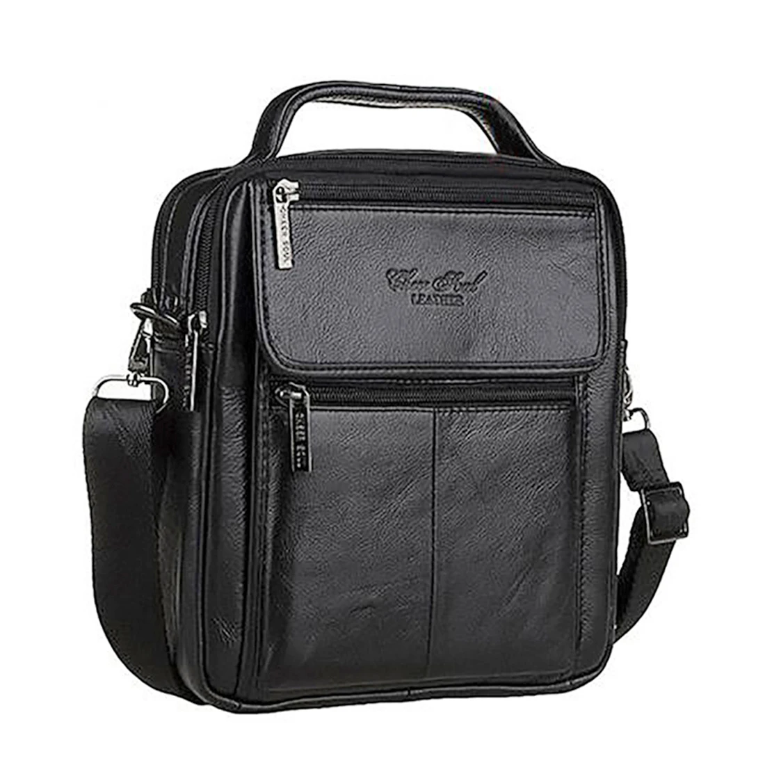 Bolso de hombro cruzado para hombre, Maletín de negocios de cuero genuino, informal, con asa superior