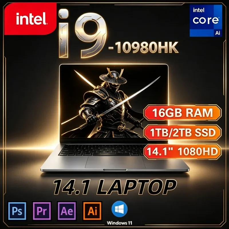 14.1 Inch New Gaming Office Notebook Intel I9‑10980HK 16GB 32GB 2TB SSD Windows 11 Pro Hot 2026 Laptop