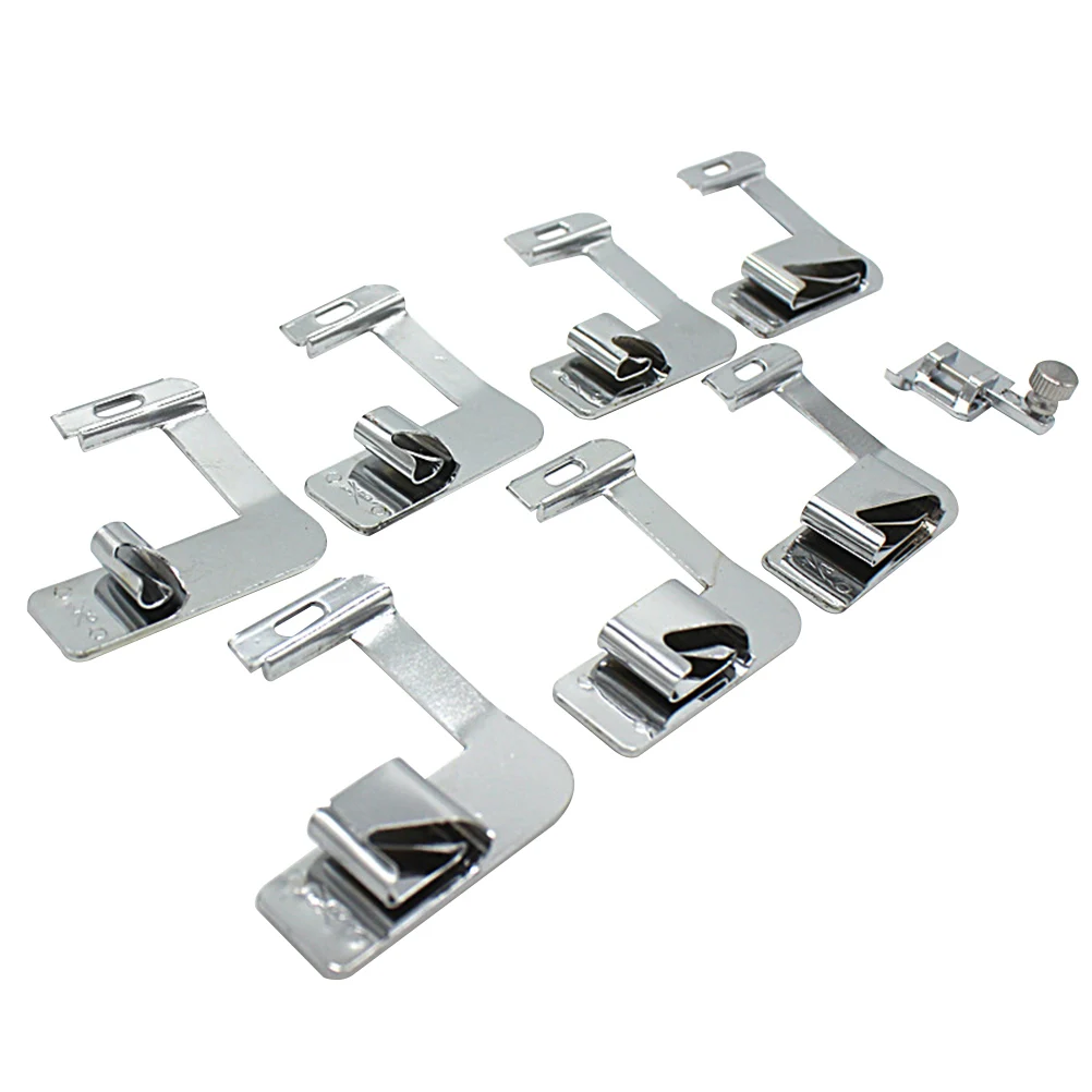 

7pcs Presser Foot Set Metal Rolled Foot Sewing Presser Feet For Home Sewing Easy Install Lightweight Fabric Use