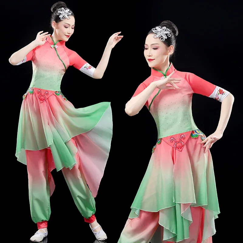 

Classical dance costumes adult elegant Jasmine Folk Dance Yangko fan dance changing color costumes new female performance costum