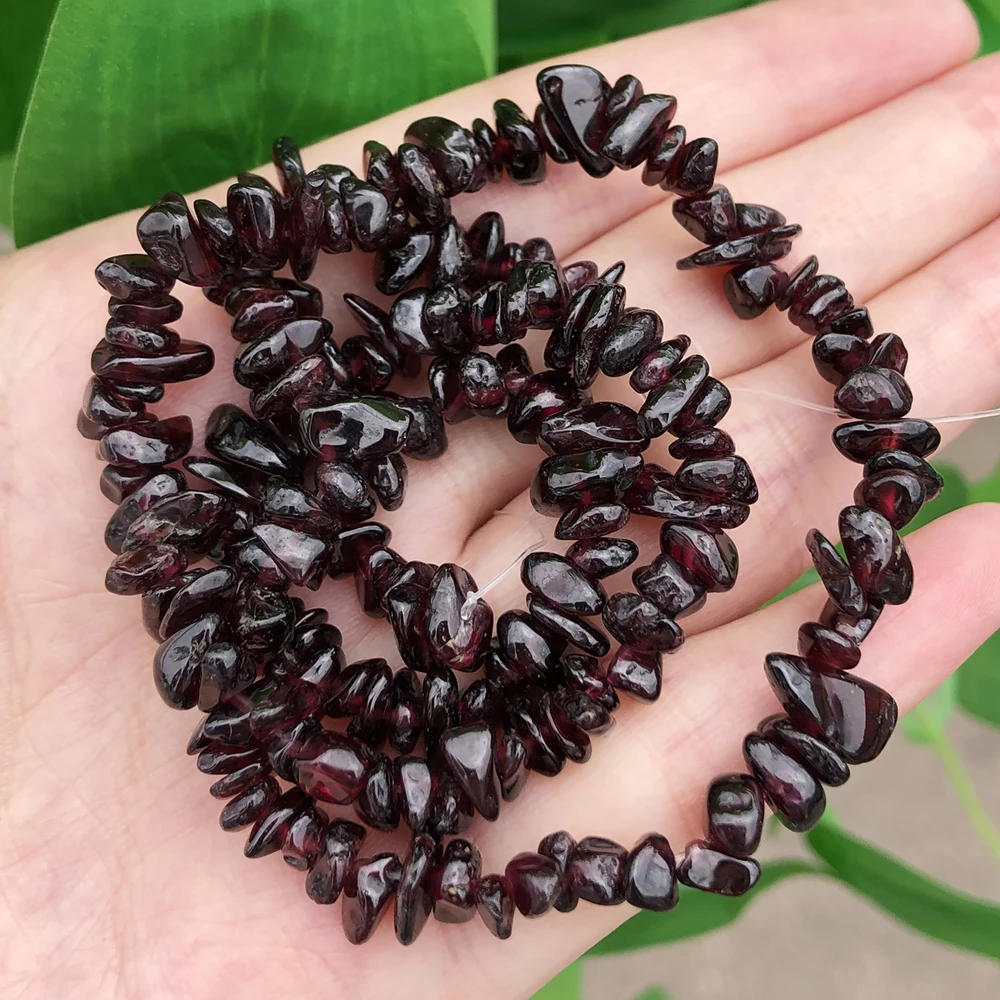 Natural Dark Red Garnet Irregular Shape Gravel Stone Beads Loose Beads For Jewelry Making DIY Necklace Bracelet Accessories 16\'\'