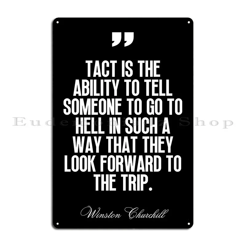 Winston Churchill Quote Metal Sign Rusty Cinema Garage Designer Wall Mural Tin Sign Poster