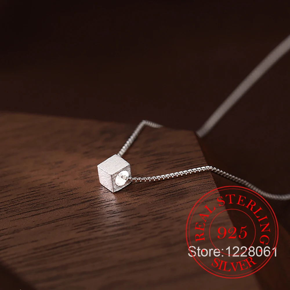 

Korean 925 Sterling Silver Geometric Polygon Beads Pendant Choker Necklace for Women Girls 2022 Wedding Party Jewelry Gift