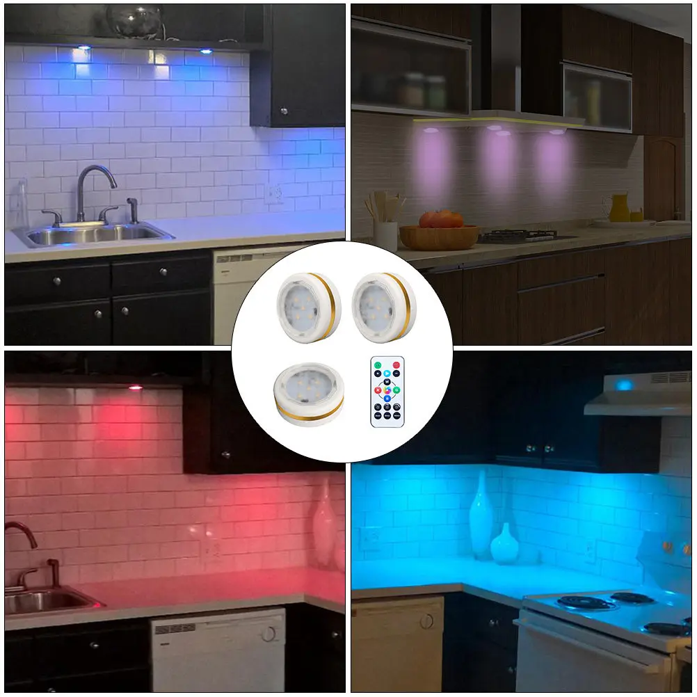 

Комплект из 1 шт. Премиум-класса: круглый светодиодный светильник с дистанционным управлением и регулировкой яркости для шкафа, гардероба, спальни, с мягким светом без ослепления