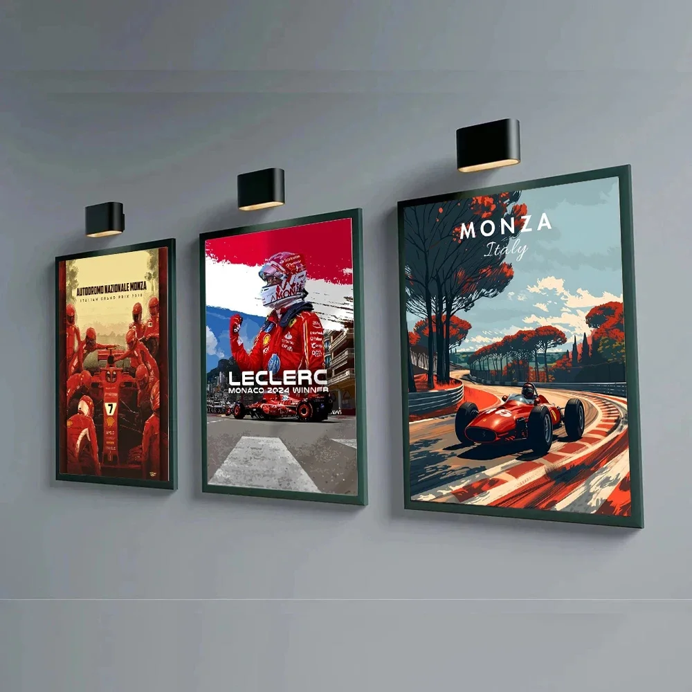 Vintage F1 Classics Print Poster Track Map Race Car Photo Poster and Printed Canvas Painting Wall Art Pictures Home Decor Gift