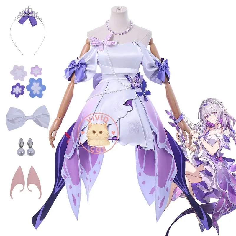 

Популярная игра Honkai Star Rail, карнавальный костюм, аниме Castor, наряд для ролевых игр, красивое розовое платье для женщин x;2,f;5.n;