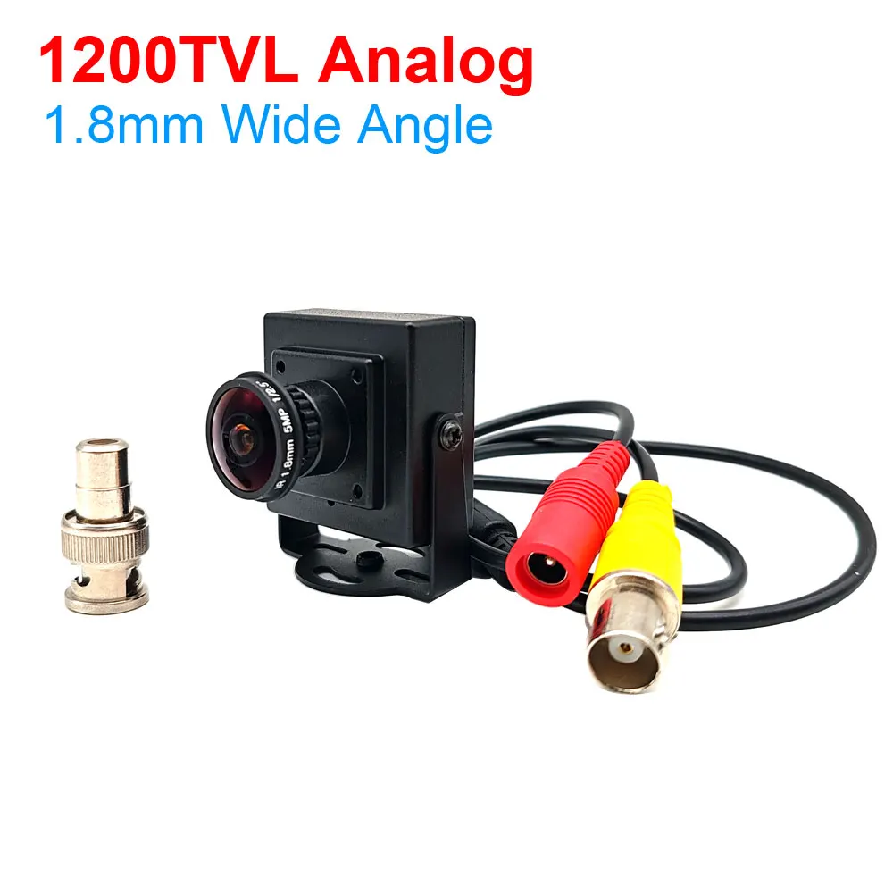 

Wide Angle 1.8mm Fisheye Lens Mini Box 1200TVL CMOS 960H CVBS Wired Color Video CCTV Monitor Security Camera