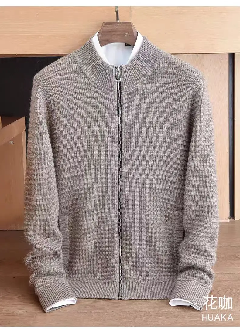 100% pure cashmere sweater cardigan knitted jacket thickened winter high-grade loose sweater