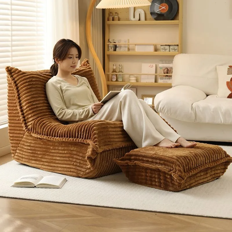 Lazy Sofa Single Leisure Sofa Ergonomic Floor Tatami Chair for Bedroom Balcony Living Room