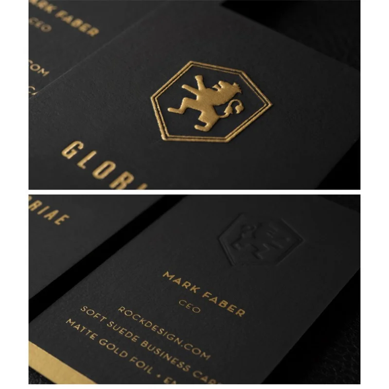 1000pcs Custom Printing Black and White 3d Embossed Debossed Logo Luxury Thick Natural Business Paper Name Card wj59