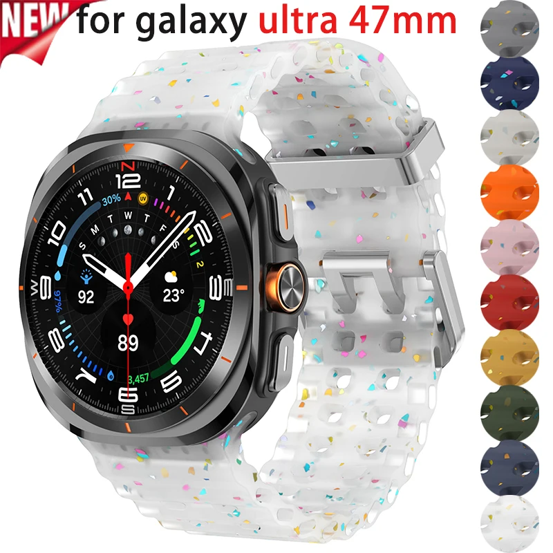 Silikonarmband für Samsung Galaxy Watch Ultra 47 mm Band Original Sportarmband Ersatzzubehör für Galaxy Watch Ultra