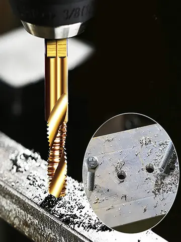 Hex Shank Titanium Plated HSS Screw Thread Metric Tap Drill Bits Screw Machine Compound Tap M3 M4 M5 M6 M8 M10 Hand Tools