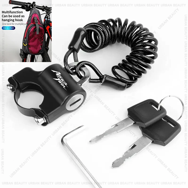 

Противоугонный замок для шлема, крепление на руль, универсальный защитный металлический замок для мотоциклов honda Africa Twin, замок с крючком 22 мм-26 мм