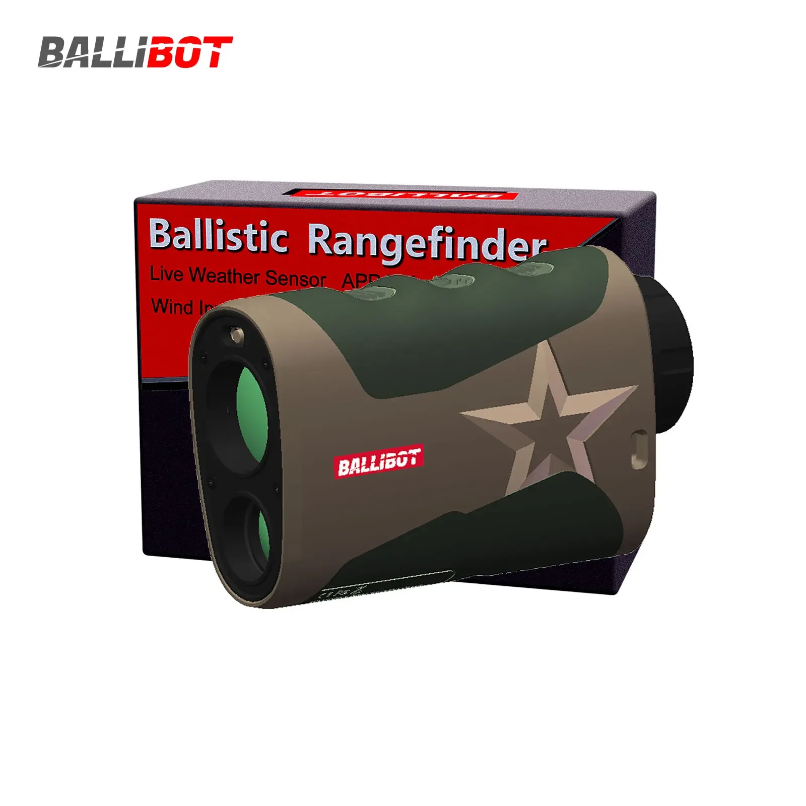 1500m Long Distance Ballistic Laser Rangefinder with built-in 4DOF Ballistic Calculator and Wind Inout for Hunting