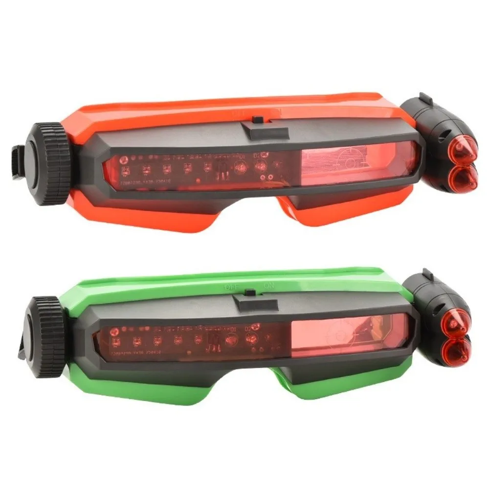 2pcs Simple Adjustable Laser Shoot Goggles Toy Role Play ABS Laser Game LED Light Beams Up To 10m Cool Glasses For Kids