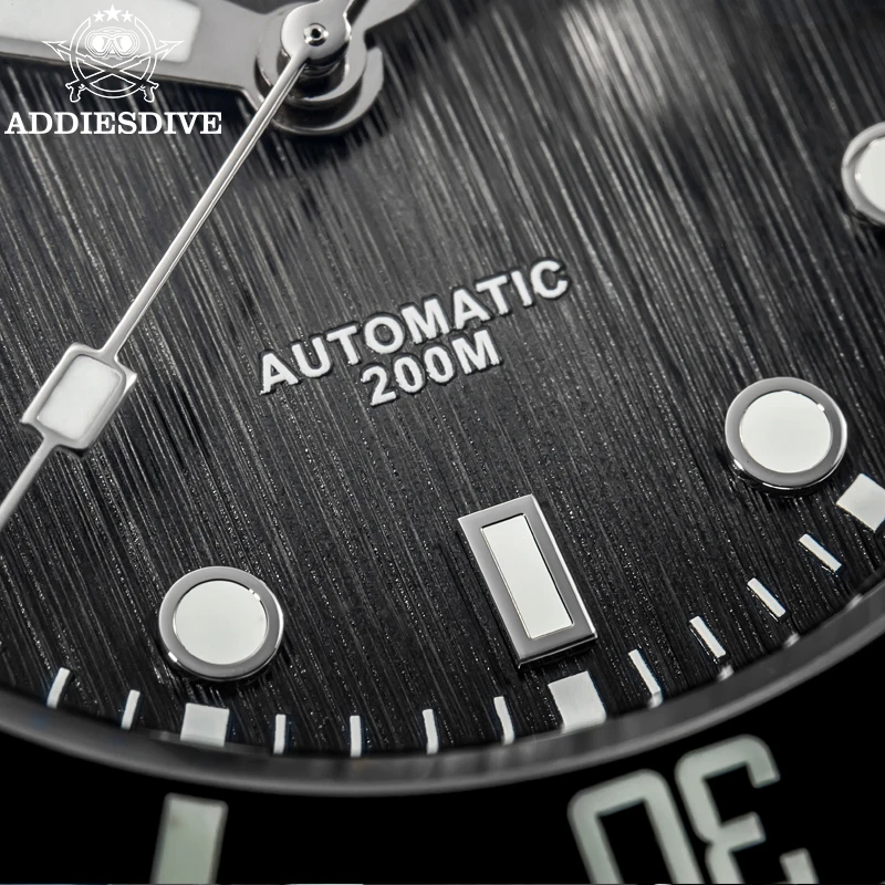 

Новые автоматические механические мужские часы ADDIESDIVE для дайвинга с сапфировым стеклом, светящимся керамическим безелем и циферблатом Sunburst, модель AD2536