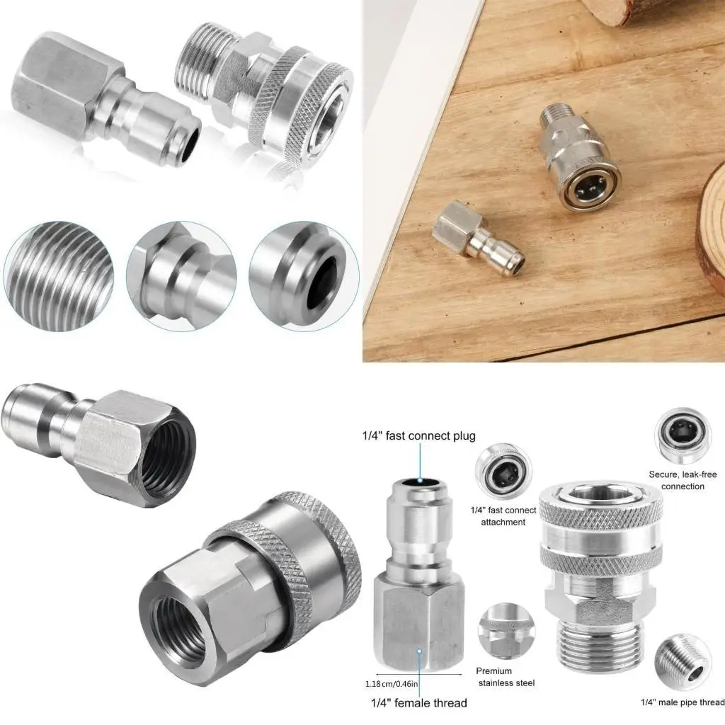 

31BC Pressure Washer Quick Set, NPT Adapters Hose Connector Fittings Attachments for Efficient Watering Cleaning Task