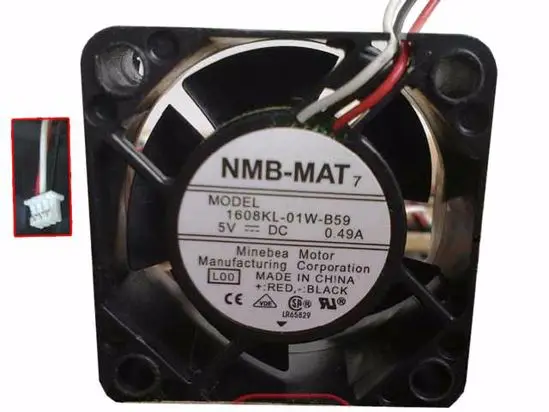 

NMB-MAT 1608KL-01W-B59 L00 DC 5V 0.49A 40x40x20mm 3-Wire Server Cooling Fan