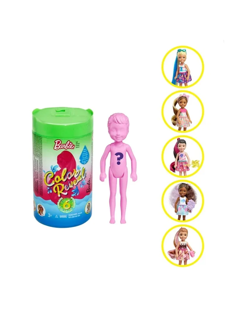 Muñecas Barbie de Revelación de Color Original, Accesorios para Muñecas Chelsea, Juguetes de Cola de Caballo con Cambio de Color Sorpresa para Niñas, Juguetes para Niños con Vestidos Intercambiables
