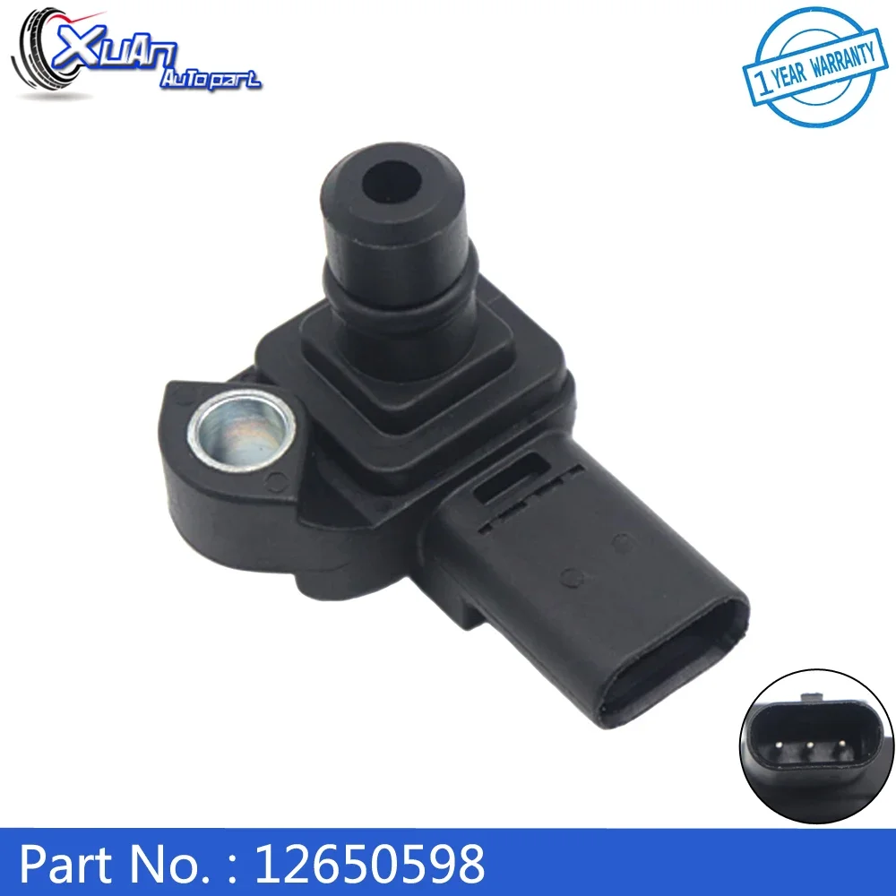 XUAN 12650598 Boost Turbo Air Intake Manifold MAP Pressure Sensor For Chevrolet Malibu Cadillac CT5 CT6 1.5L 3.0L 2016‑2019